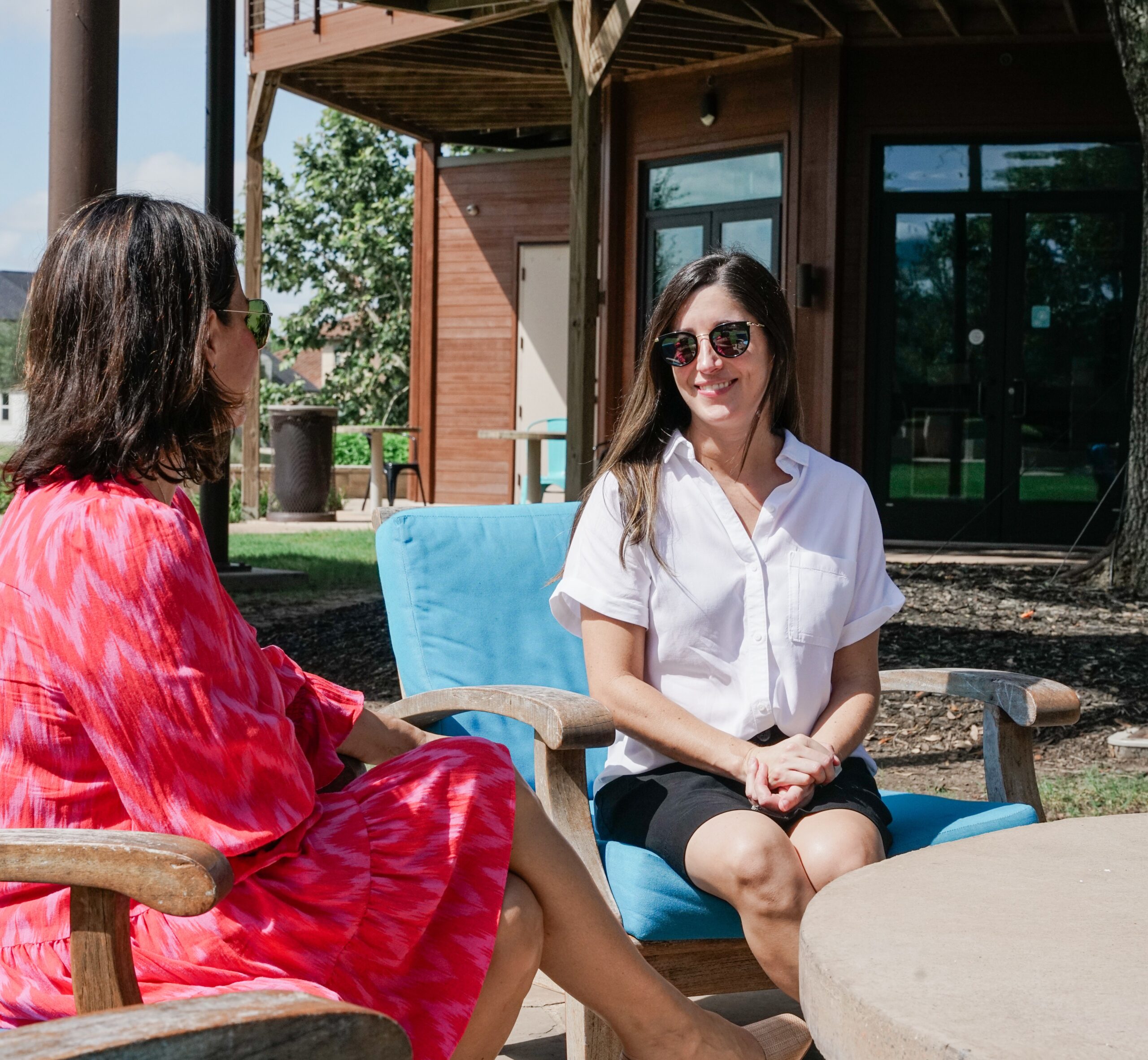 : People enjoying summer in Katy, TX at an outdoor community space